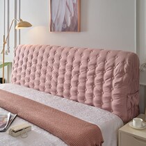 Fabric elastic all-inclusive Thick bed head cover European-style bedside cover modern simple curved soft bag backrest dust cover