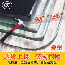  Zhengzhou tempered glass custom custom desktop coffee table dining table glass mat countertop custom round rectangular shaped