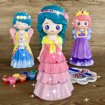  Childrens handmade diy coloring toys cant fall bad vinyl doll graffiti piggy bank coloring non-gypsum white mold