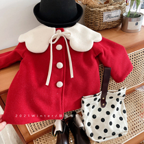 Girl Glint Jacket Winter Clothing 2021 New Years Children Baby Ocean Gas Doll collar Children Thickened Fur Coats