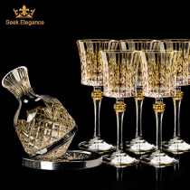 Golden Luxury Gold Gold Gold spinning top non-Decanter decanter imported crystal glass red wine box set home