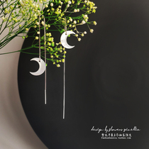 Natural Shells Moon Ear Line S925 Pure Silver Anti-Allergy Gusto for a long time Temperament Lady Gift