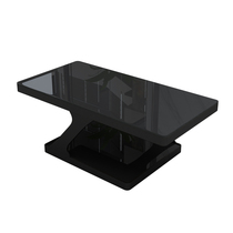 Special Price Tea Table Eu Style Tempered Glass Square Simple Living Room Office Small Iron Art Tea Table TV Cabinet Combination