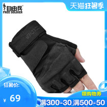 Free soldier military fan tactical half-finger gloves Mens summer wear-resistant mens mountaineering and riding non-slip special forces training gloves