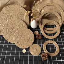 Kindergarten wall hanging decoration retro hemp rope hollow diy disc handmade material works background wall hanging