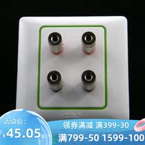 Sky-based switch socket Elegant series two-position four-head audio socket with fluorescent K802-SB-FL