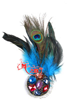 National dance headdress Dai dance Peacock dance headdress Peacock hair headdress Peacock feather head flower corsage