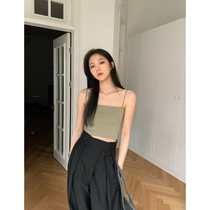  Anjiuyue solid color camisole womens 2021 summer with chest pad outer wear clothes without steel rings thin belt bottoming bandeau