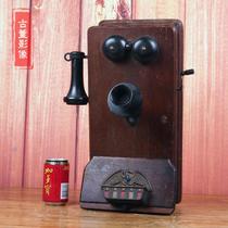 Centennial Western antique large wall-mounted hand-cranked magnet telephone industrial wind cafe decoration ornaments