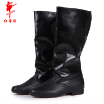 Red dance shoes Mens boots high barrel leather horse boots Ethnic minority dance shoes Boys Mongolian horse boots Tibetan boots