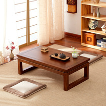Elm tatami low table home kang table solid wood Japanese tea table simple balcony small coffee table window sill bay window table