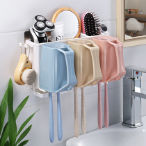Toothbrush Rack Shelve Free Brushing Teeth Cup Wall-mounted Dental cylinder rack Family gargling cup toilet dental tool suit