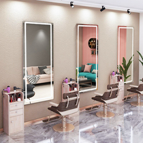 New Net red hairdressing mirror hair salon special Japanese simple beauty makeup round mirror wall-mounted