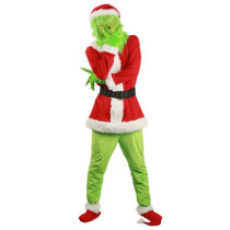 Children Adults Christmas Halloween costumes Green Mao Strange Gringe clothes cosplay Santa suit