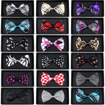 LSLYMY imitation silk print childrens boys and girls bow tie British single-layer small bow tie performance bows