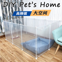 Full Transparent Resin pet fence Indoor dog Cage Free Combination cat fence Small dog Teddy Rabbit isolation
