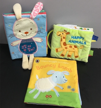 Baby three-dimensional early education Cognitive cloth book Rabbit Giraffe lamb ring paper rattle can not tear the book