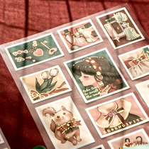 Young Girl Sue White Day Style Retro Hot Gold Hand Bill Stickers and Stamps Wind Cute Hanging Tag Small Pattern Handbill Stickup