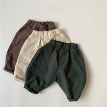 Self-reserved pants type hymn ~ Korean version children loose large PP down pants male and female baby good to wear 9-minute pants 2022 Summer