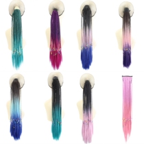 Two-color small braid ponytail European and American long lace wig female ponytail clip jewelry color ponytail identification high temperature silk weaving