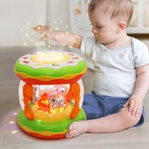 Mini merry-go-round electric hand drum baby music beat drum childrens educational electric toy 0-1-3 years old