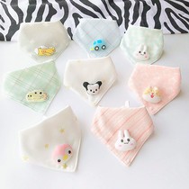 ins Japanese baby cotton waterproof bib Newborn baby saliva towel Men and women cute doll triangle towel bib