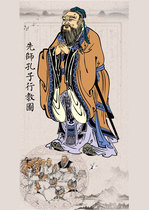 Portrait of Confucius-3 Portrait of the most holy Master of Confucian culture Photo paper and plastic sealed to make hanging paintings Hanging images