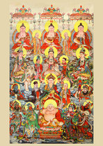 Portrait of Bodhisattva in the whole hall picture of Buddha in the whole hall photo paper plastic seal full picture hanging image core scroll