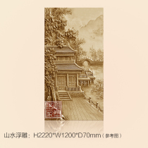 Artificial sandstone three-dimensional background wall sandstone relief sculpture cultural background custom-made large background wall landscape wall decoration