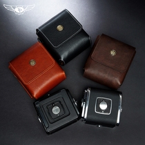 Handmade Cow Leather Hasu Camera Back Leather A12 A12 A16 A24 Retro Genuine Leather Protective Sheath Containing Bag
