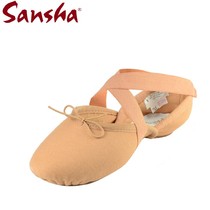 Sansha Sansha Ballet Ballet Shoe Practice Shoes Import Grilled Coke Leather Two Bottoms Cat Paws Soft Shoes Two Wear Soft Bottom Shoes