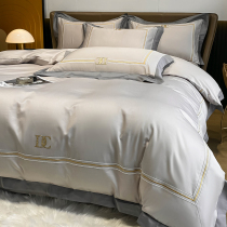 160 high-grade long-staple cotton cotton cotton four-piece bedding 100 cotton light luxury style simple quilt cover sheets