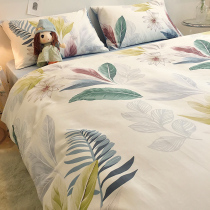 Nordic wind ins cotton bedding four-piece set 100 cotton simple hipster flower quilt cover sheet three-piece set