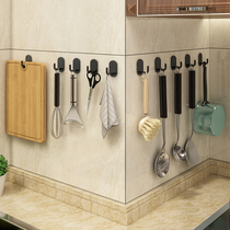Kitchen Hook Powerful Viscose Wall-mounted Wall Sticking Hook Powerful Weight Bearing Free Punching Spoon Pan Shovel Supplies Shelf