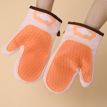 Burn-proof gloves microwave oven Oven Baking special kitchen Home High temperature resistant Thickened Silicone Insulated Gloves Anti Slip