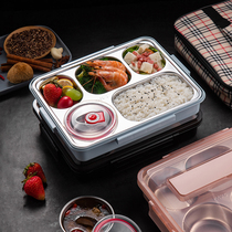 304 stainless steel insulated lunch box for primary school students children office workers easy to carry separable grid bento lunch box