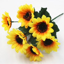Emulated flower fake floral floral sunflower bouquet drawing room table to put floral wedding decoration flowers small sunflowers