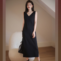 Daxi homemade | inner skirt King | loose casual straight skirt 2022 autumn new fashion V-neck dress