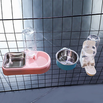 Cat Bowl Dog Bowl Fixed Anti-Overturning Stainless Steel Suspended Pet Young Cat Rice Basin Cat water Bowl Food Bowl