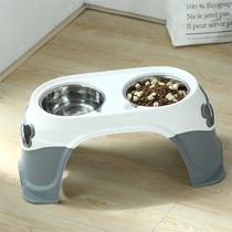 Dog bowls food basin for neck and double bowls Pets for drinking water bowls Labrador Anti-overturning dog pots large canine bowls stand