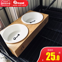 Cat Bowl Double Bowl Protected Cervical Rice Basin Ceramic Cat Food Basin Stainless Steel Dog Bowl Pet Dining Supplies