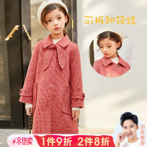 Girls double-sided sheep plush coat new year red children's wool coat foreign style girl coat year