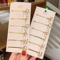 Can be matched with the name letter hairclip ins Net Red simple metal hair card bangs side clip headgear female