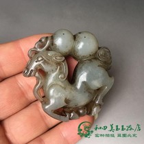 Old Xiuyu Han Dynasty Ming and Qing Dynasties Antique jade Antique jade pendant Ancient jade put pieces of old Jade immediately blessed Lu pendant
