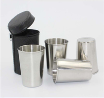 Stainless steel wine glass four-piece set tourist tea cup outdoor bar dining wine cup white wine