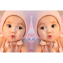 Twin cute baby painting poster Mixed-race baby wall sticker doll picture Early education bedroom pregnant woman poster