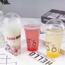 95 disposable milk tea cup plastic cup 320ml beverage cup soymilk Cup 450 love bicycle 500ml custom