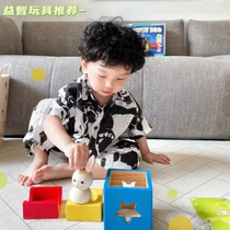 Belgian Rabbit Baby Magic Box Puzzle Game Day with Night building blocks Baby children assembled early to teach brain toys