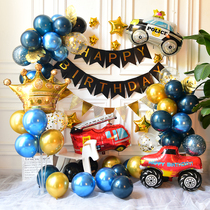 Boy's 5th birthday car theme children's birthday balloon decoration scene layout baby's 6th birthday party