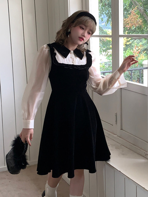 taobao agent Genuine demi-season elegant black dress
